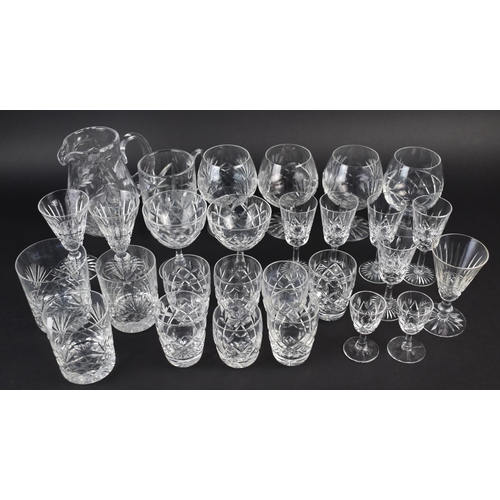 338 - A Collection of Various Glass to Comprise Jug, Brandy Balloons, Sherries, Tumblers etc