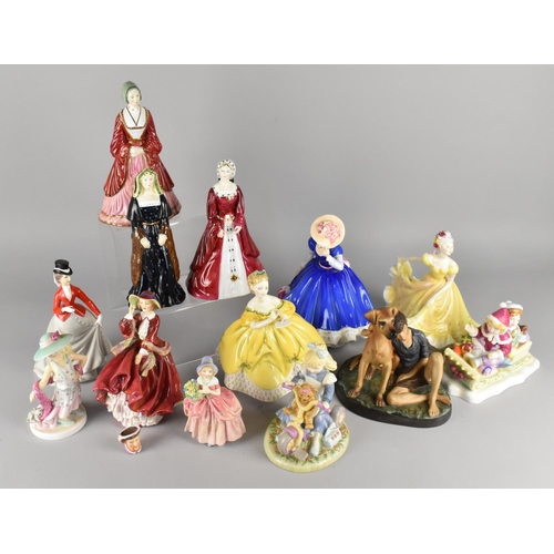 342 - A Collection of Various Royal Doulton and Coalport Figures, All with Various Damage to Include Loss,... 