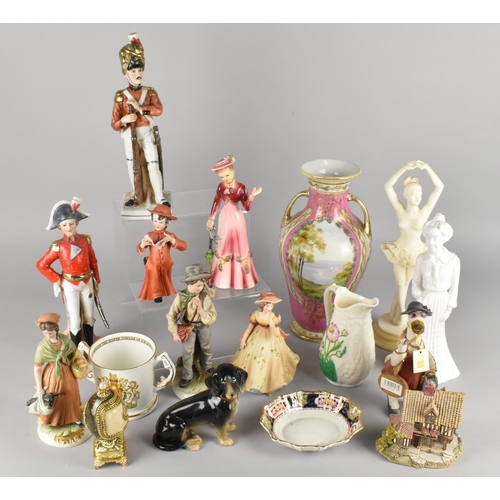 343 - A Collection of Various Ceramics to Comprise Napoleonic Soldier Figures, Noritake Vase (Glued), Figu... 