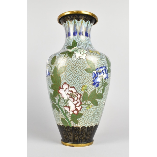 35 - A Mid/Late 20th Century Cloisonne Enamelled Vase decorated with Flowers, 27cms High