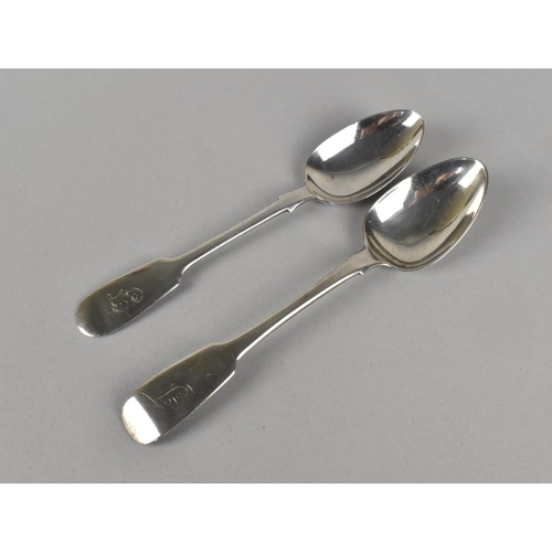 378 - Two Victorian Silver Spoons, Newcastle 1852 by TW and Edinburgh 1857, 37g