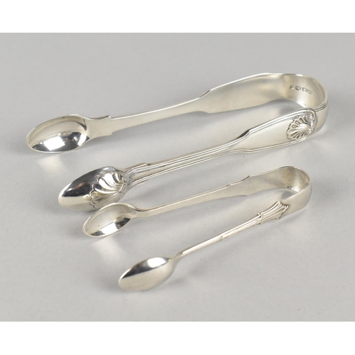 380 - Two Silver Sugar Tongs, Large Victorian Pair with London Hallmark, 54g and Smaller Pair with Birming... 