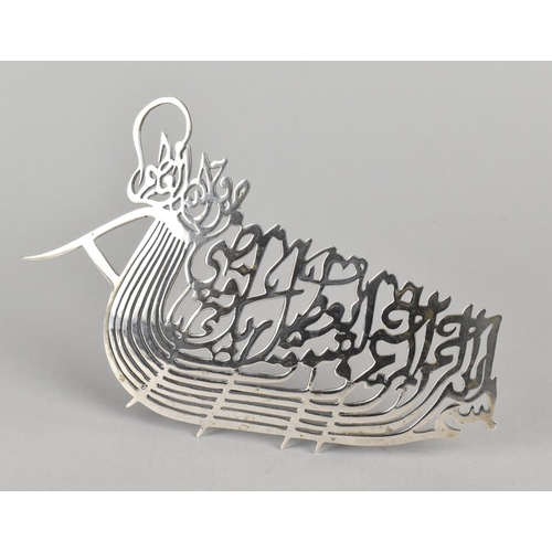 389 - An Islamic Silver Openwork Calligraphic Stand, 68g