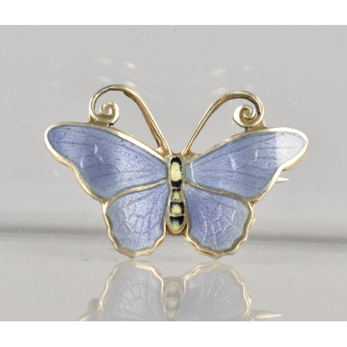 407 - Kristian Hestenes, Norway, A Silver and Enamel Brooch in the Form of a Butterfly, 22.3mm Wide, Fully... 