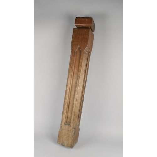 416 - A Wooden Post/Pilaster with Arched Gothic Carving, 89cm high