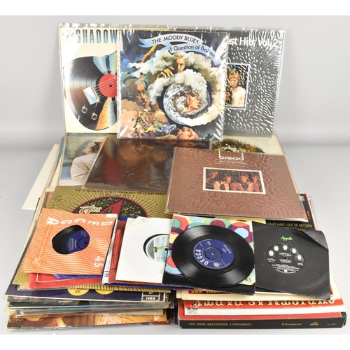 421 - A Collection of Various LP Records and Singles to Include Moody Blues, Carpenters, Bread, Shows, Com... 