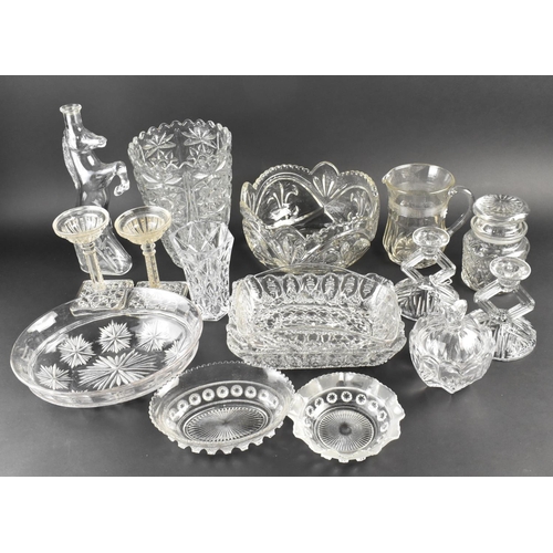 440 - A Collection of Various Glass to Comprise Bowls, Vase, Horse Decanter etc