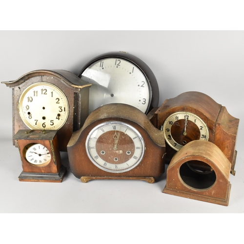 445 - A Collection of Various Clocks to Include Gent's of Leicester Wall Clock etc (Spares and Repairs)