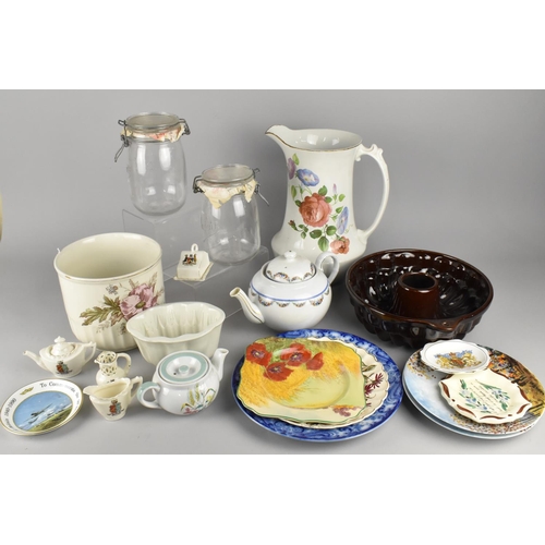 452 - A Collection of Various Ceramics to Comprise Wash Jug, Jelly Moulds, Plates, Teapot etc