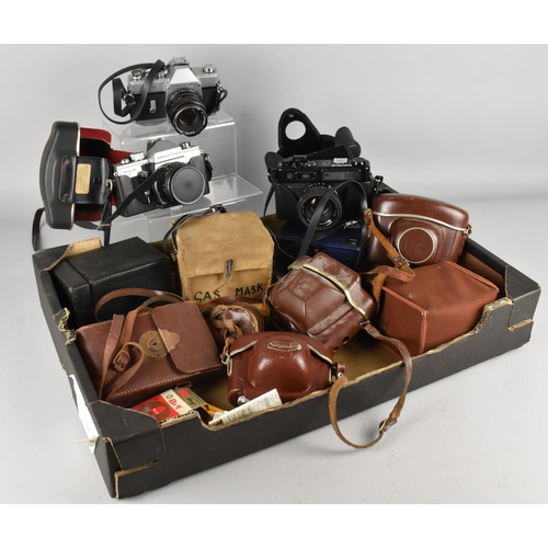 455 - A Collection of Various Vintage Cameras to Comprise Praktica MTL3, Yashica, Box Cameras etc