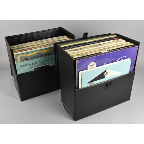 456 - A Two Record Cases Containing Various Records Together with a Collection of Various Singles Together... 