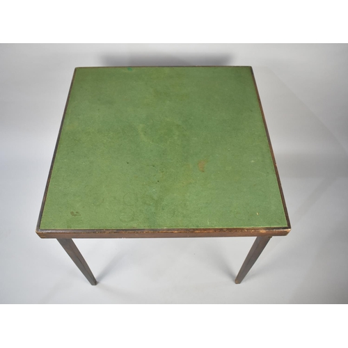 471 - A Vintage Whist Table with Beize Top and Folding Legs