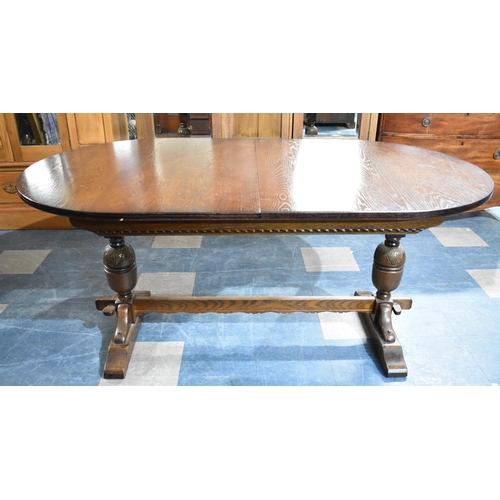 478 - A Mid 20th Century Nathan Oak Extending Dining Table together with Six Tapestry Upholstered and Carv... 