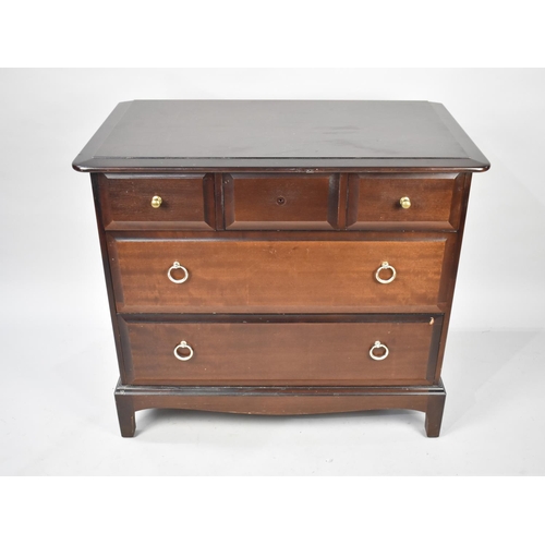 480 - A Stag Bedroom Chest of Three Short and Two Long Drawers, One Short Drawer Missing Brass Knob, 82cms... 