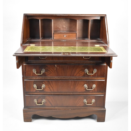 482 - A Mid 20th Century Mahogany Fall Front Bureau with Tooled Leather Writing Surface and Four Drawers t... 