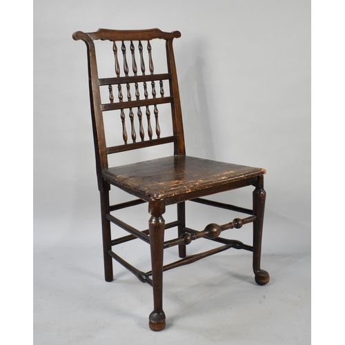 485 - A 19th Century Spindle Back Hall Side Chair