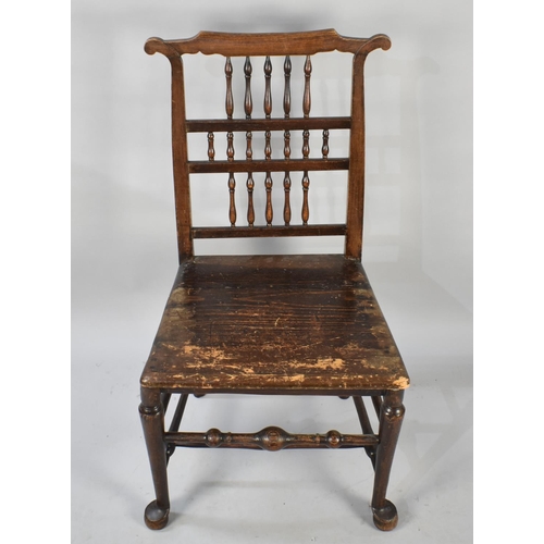 485 - A 19th Century Spindle Back Hall Side Chair