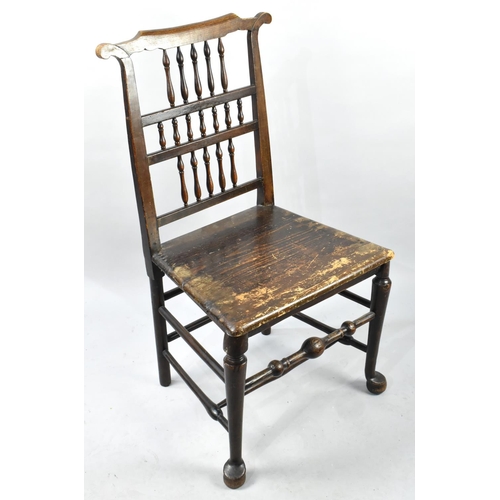 485 - A 19th Century Spindle Back Hall Side Chair