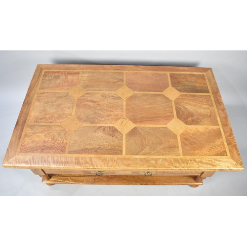 497 - A Modern Inlaid Rectangular Coffee Table with two Drawers, 130x80cms