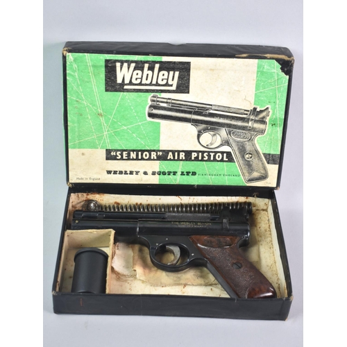 5 - A Vintage Webley 'Senior' Air Pistol in Original Cardboard Box, Action In Need of Attention but with... 