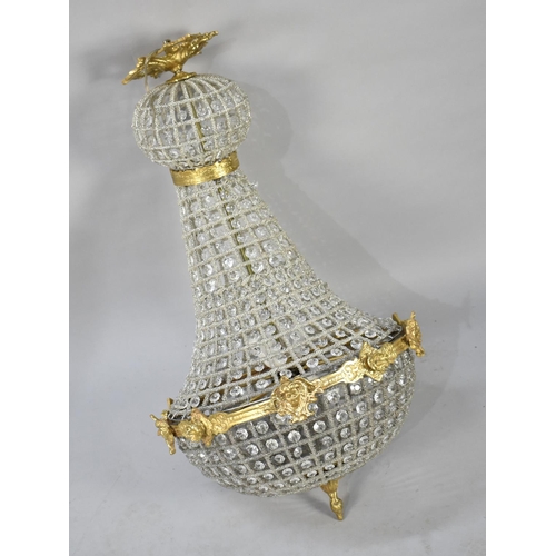 521 - A French Style Ballroom Type Chandelier with Ormolu Effect Mounts, 83cms High