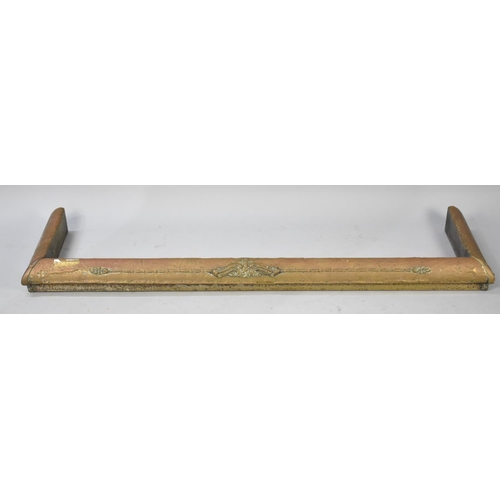 528 - A Late Victorian/Edwardian Brass Covered Fire Kerb, 143cms Wide