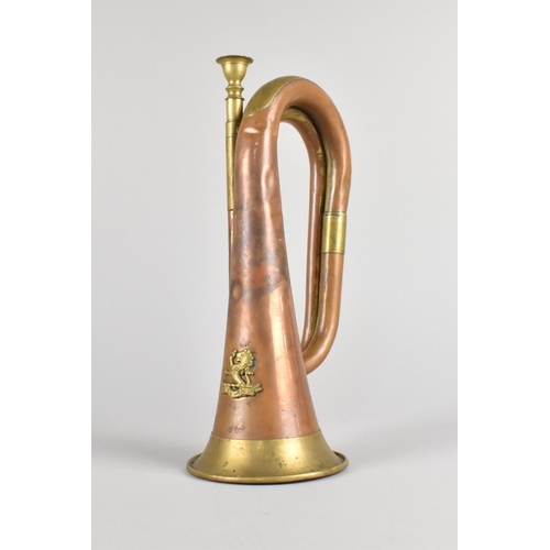 6 - A Military Style Copper and Brass Bugle, 37cms High