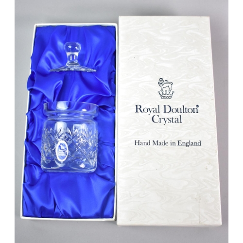 64 - A Boxed Royal Doulton Crystal Preserve Pot and Lid