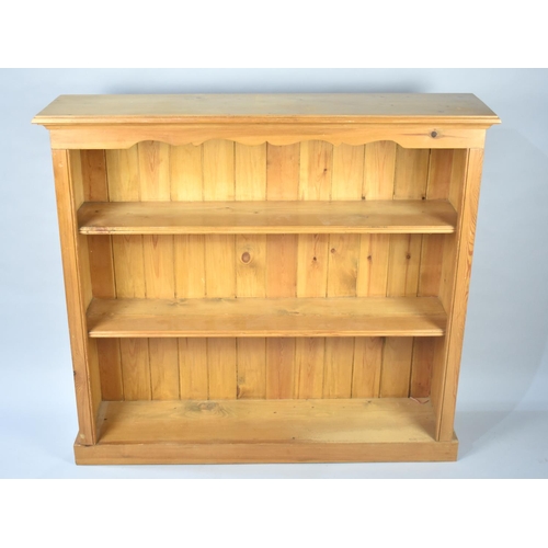 65 - A Modern Pine Two Shelf Open Bookcase, 112cms Wide and 103cms High