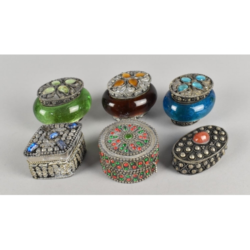 72 - A Collection of Various Indian Jewelled Trinket Boxes