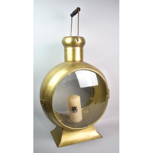 81 - A Large Modern Circular Candle Lamp with Carrying Handle, 35cms Diameter