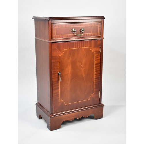 82 - A Mahogany Bedside Cabinet with Top Drawer, 45cms Wide and 77cms High