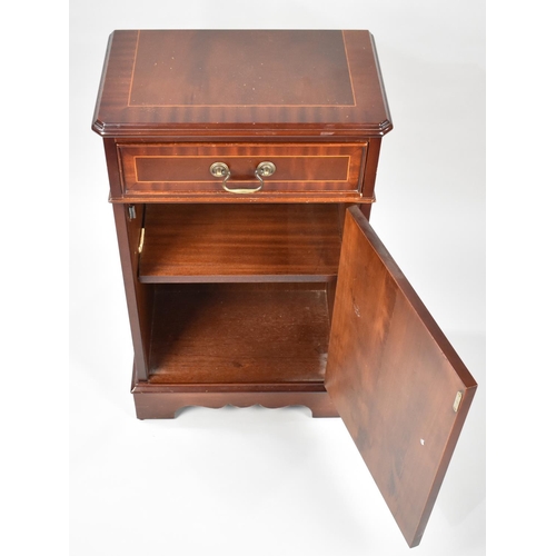 82 - A Mahogany Bedside Cabinet with Top Drawer, 45cms Wide and 77cms High