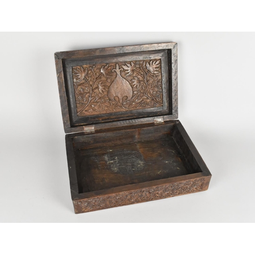 1 - A Intricately Carved Colonial Workbox of Rectangular Form