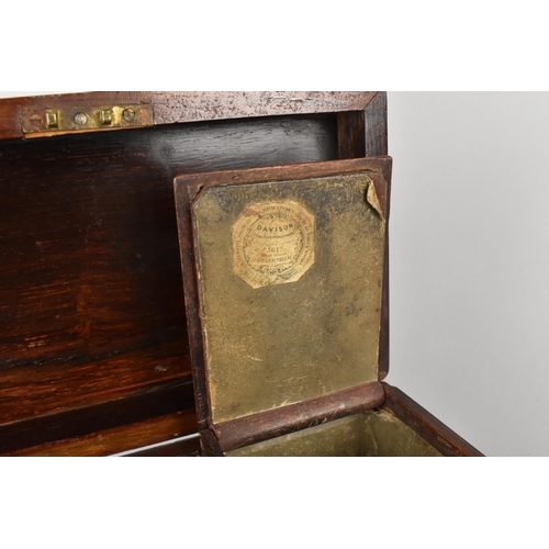 3 - A 19th Century Mahogany Tea Caddy With Hinged Lid To Fitted Interior Having One Removable Tea Box wi... 