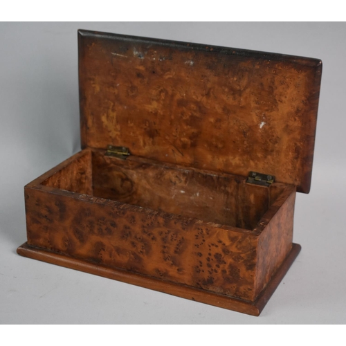 39 - An Edwardian Burr Maple Workbox, 21x11cm