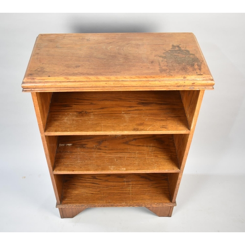 54 - An Edwardian Oak Two Shelf Open Bookcase, 65cm Wide