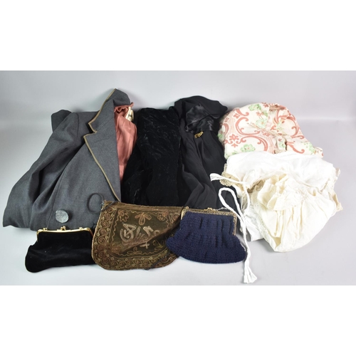 556 - A Collection of Vintage Clothes, Ladies Purses etc