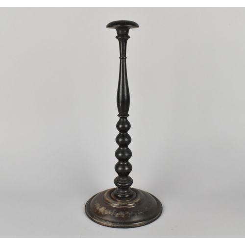 68 - A Late 19th Century Turned Wooden Wig Stand, 32cm High