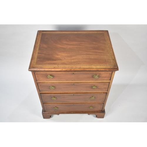 69 - An Edwardian Inlaid Mahogany Chest of Small Proportions with Four Graduated Drawers, 63cmx76cm High