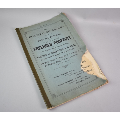 90 - A 1910 Auction Catalogue For Freehold Property Belonging to the Coalbrookdale Company in Wellington ... 