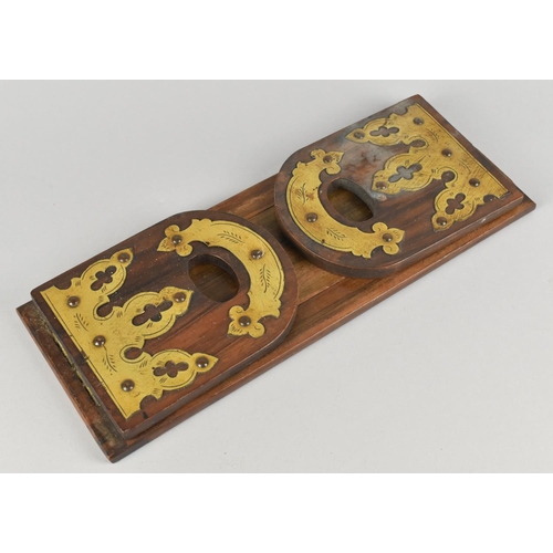 1 - A Victorian Rosewood Brass Mounted Bookslide, 33cms Wide When Closed