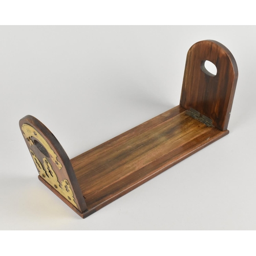 1 - A Victorian Rosewood Brass Mounted Bookslide, 33cms Wide When Closed