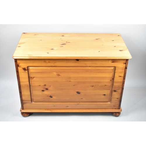 113 - A Modern Pine Lift Top Blanket Box, 88cms Wide