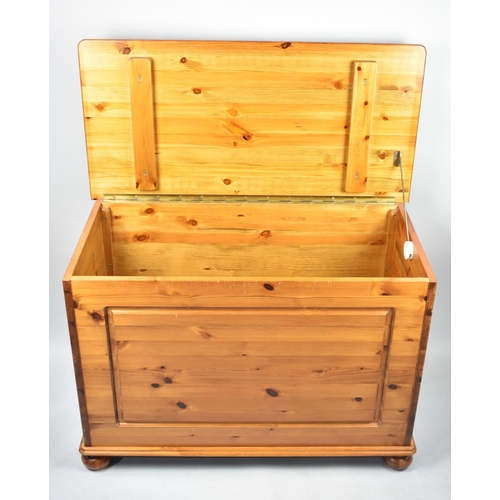 113 - A Modern Pine Lift Top Blanket Box, 88cms Wide