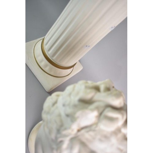 116 - A Cast Plaster Bust of Venus (AF), Corinthian Column Stand, Overall Height 98cms