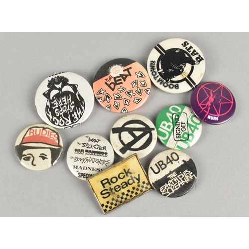 128 - A Collection of Various Late 20th Century Metal Lapel Badges Relating to Pop Groups to include UB40,... 