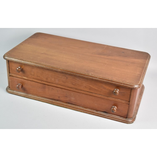 140 - A Late Victorian/Edwardian Mahogany Two Drawer Collectors Chest, 55cms Wide and 17cms High