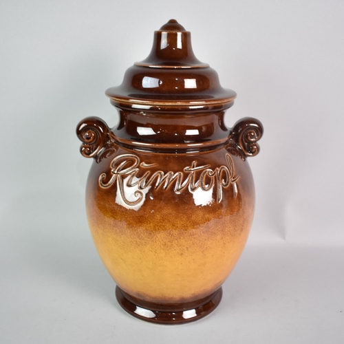 182 - A Mid/Late 20th Century Treacle Glazed Rumtopf Jar, 36cms High