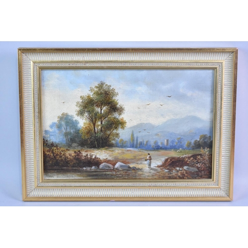 193 - A Framed Oil on Canvas, N Bielkowski, (English School, 19th Century), Figure in Rural Landscape, Sig... 